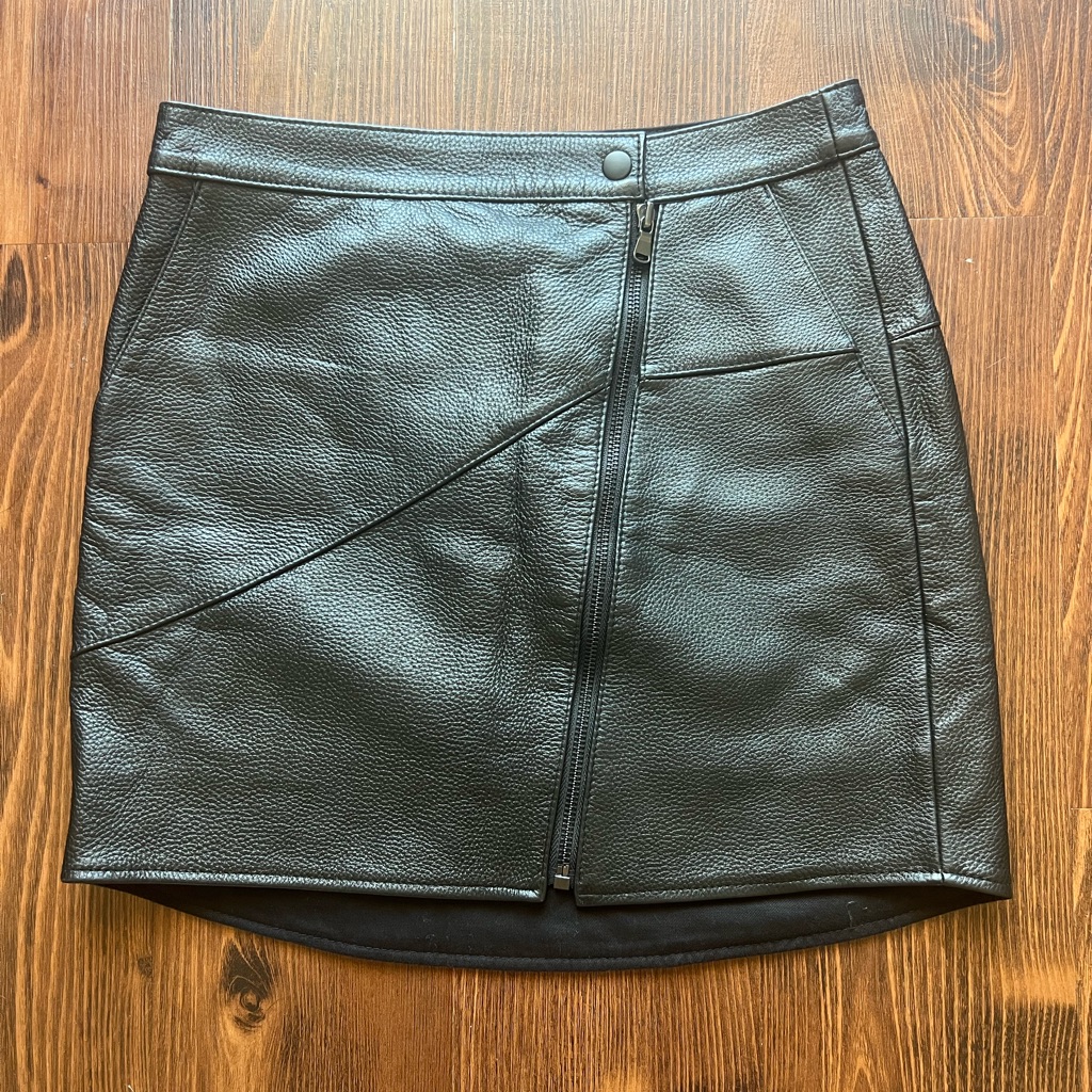 Tibi Leather Mini Skirt